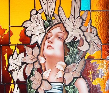 stained glass face detail finished